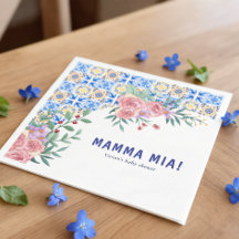 Italienische Blaue Fliesen Mamma Mia Baby Shower