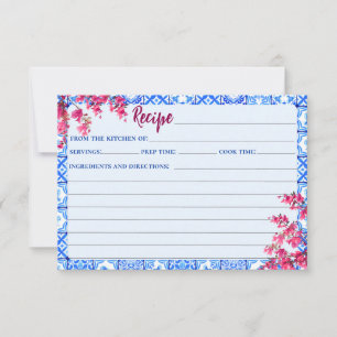Italienische blaue Fliesen rosa Blumen Braut Rezep