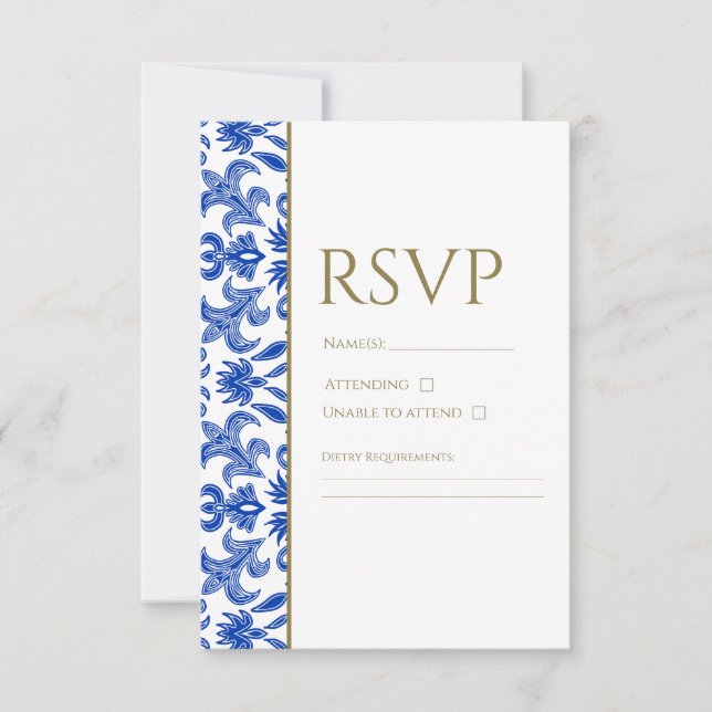 Italienische blaue RSVP-Karte RSVP Karte (Vorderseite)