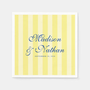 Italienische blaue und gelbe gestreifte Hochzeitsw Serviette