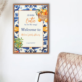 Italienische Blauer Tile Süsse Orange Citrus Baby  Poster