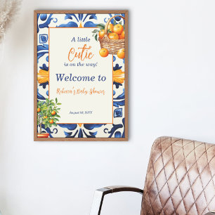 Italienische Blauer Tile Süsse Orange Citrus Baby Poster
