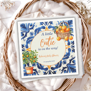 Italienische Blauer Tile Süsse Orange Citrus Baby Serviette