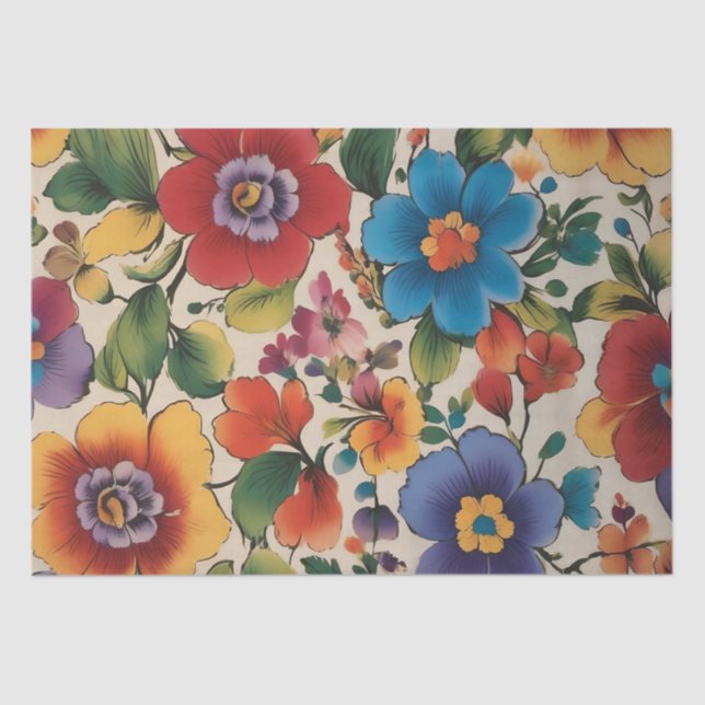 Italienische Blume Print Decoupage / Seidenpapier (Vorderseite)