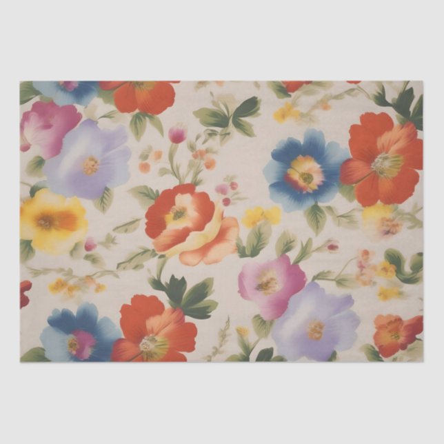 Italienische Blume Print Decoupage / Seidenpapier (Vorderseite)