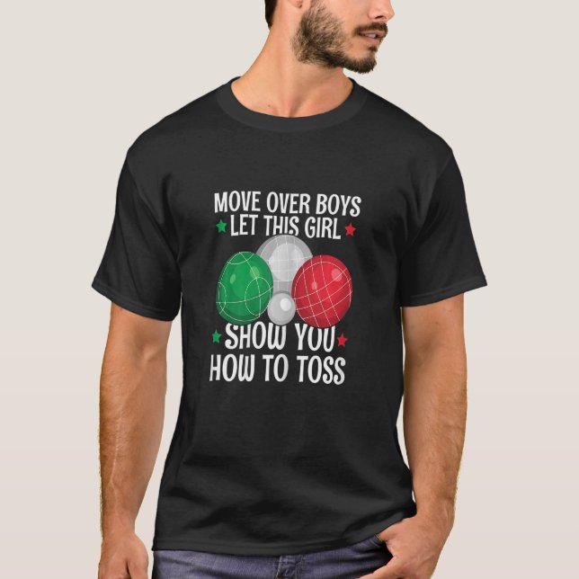 Italienische Boccia Zitat für ein Bocce Ball Girl T-Shirt (Vorderseite)