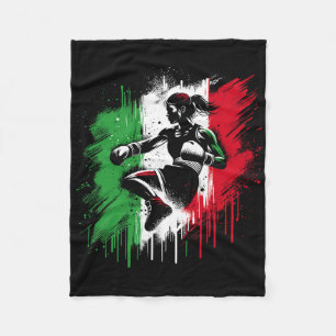Italienische Boxerin - Italien Kickboxen Mädchen  Fleecedecke