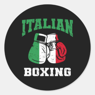 Italienische Boxhandschuhe Italienisches Flaggenbo Runder Aufkleber