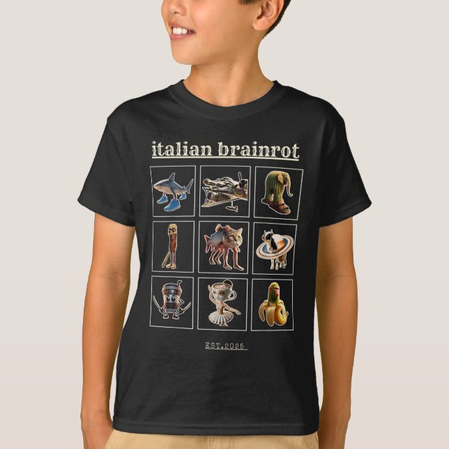 Italienische Brainrot-Charaktere Meme Gen Z Funny  T-Shirt (Vorderseite)