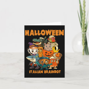 Italienische Brainrot Zeichen Halloween Themes Cos Karte