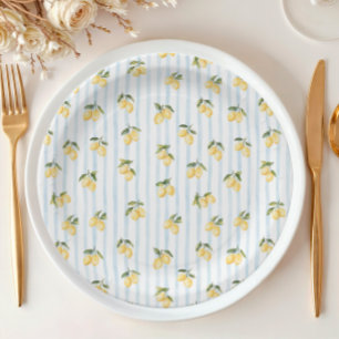 Italienische Brautparty Lemon Blue Pappteller