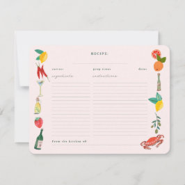 Italienische Brautparty-Rezept-Abschlusskarte Einladung