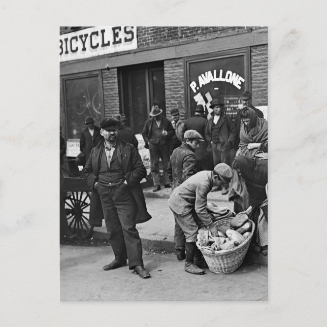 Italienische Brotverkäufer: 1900 Postkarte (Vorderseite)