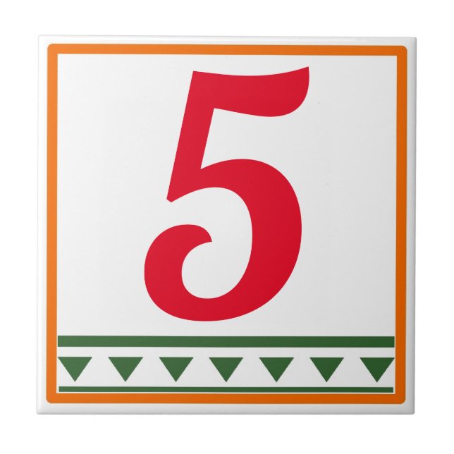 Italienische Buchstaben und Zahlen, Zahlen bearbei Fliese (Vorderseite)