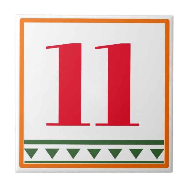 Italienische Buchstaben und Zahlen, Zahlen bearbei Fliese (Vorderseite)