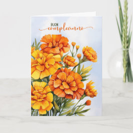 Italienische Buon Compleanno Ringelblumen Oktober Karte