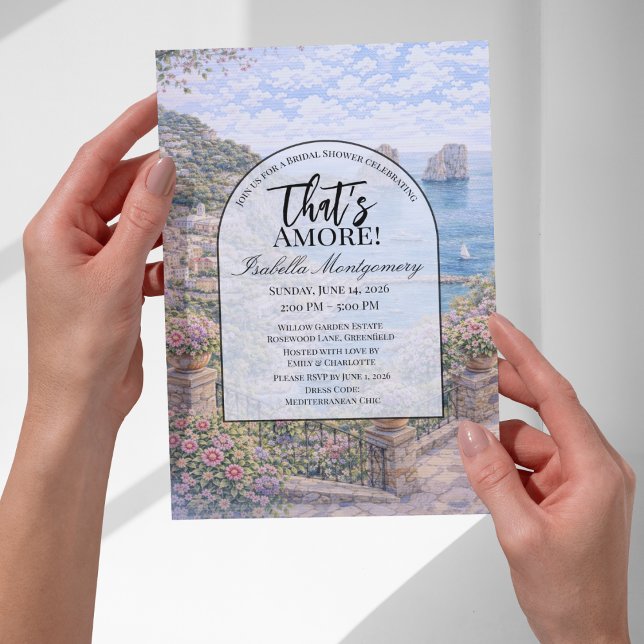 Italienische Capri That’s Amore Bridal Shower Einladung (Italian Capri That’s Amore Bridal Shower Invitations
)