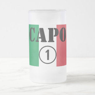 Italienische Chefs: Capo Numero UNO Mattglas Bierglas