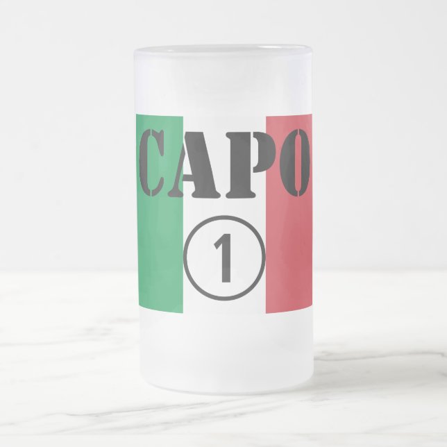 Italienische Chefs: Capo Numero UNO Mattglas Bierglas (Mittel)