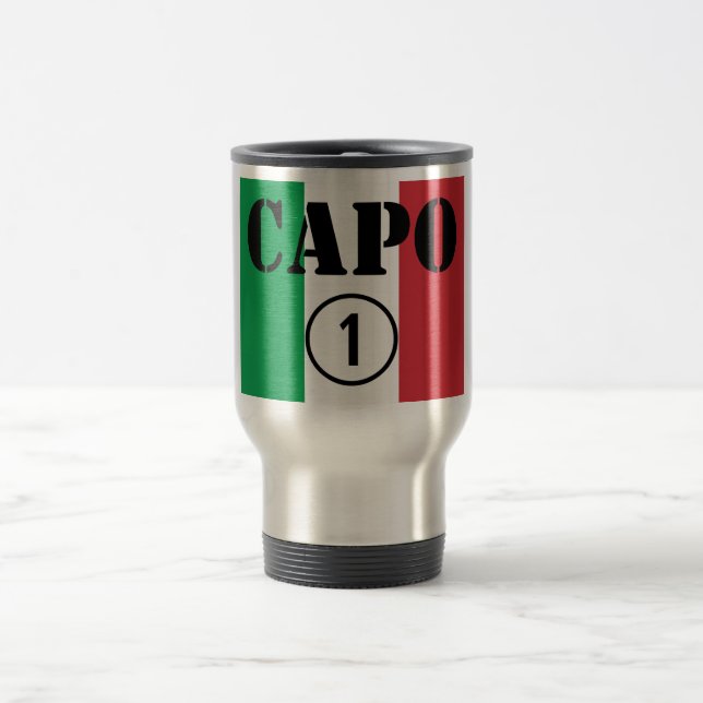 Italienische Chefs: Capo Numero UNO Reisebecher (Mittel)