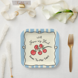 Italienische Cherry Tomato Babydusche Pappteller