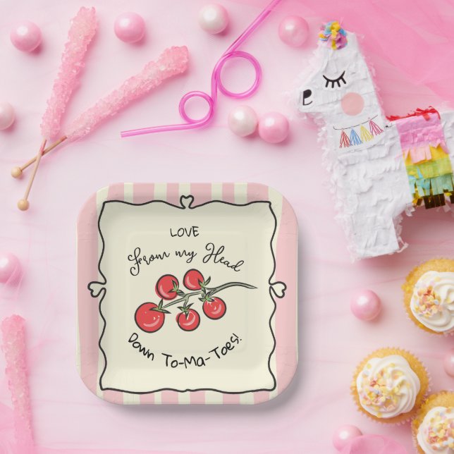 Italienische Cherry Tomato Babydusche Pappteller (Party)