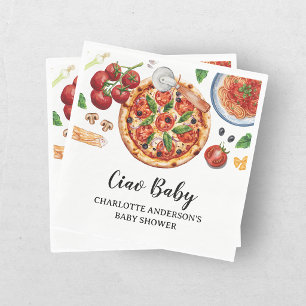 Italienische Ciao Baby Pizza Rote Babyparty Serviette