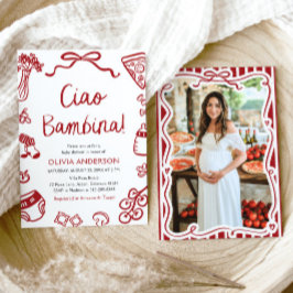 Italienische Ciao Bambina Girl Whimsical Baby Dusc Einladung