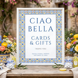 Italienische Ciao Bella Karten Geschenke Zeichen B Poster