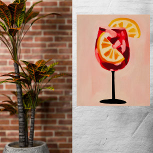 Italienische Cocktail Happy Hour Vintage Retro Abs Poster