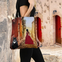 Italienische Dame in Red Tuxedo Kunstvoll wandern