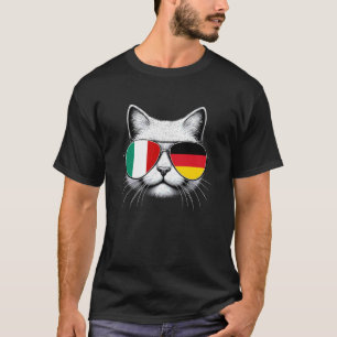 Italienische Deutsche Flagge Lustige Katze Italien T-Shirt