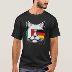 Italienische Deutsche Flagge Lustige Katze Italien T-Shirt