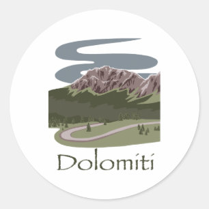 Italienische Dolomiten Wanderdesign Reise Die Alpe Runder Aufkleber
