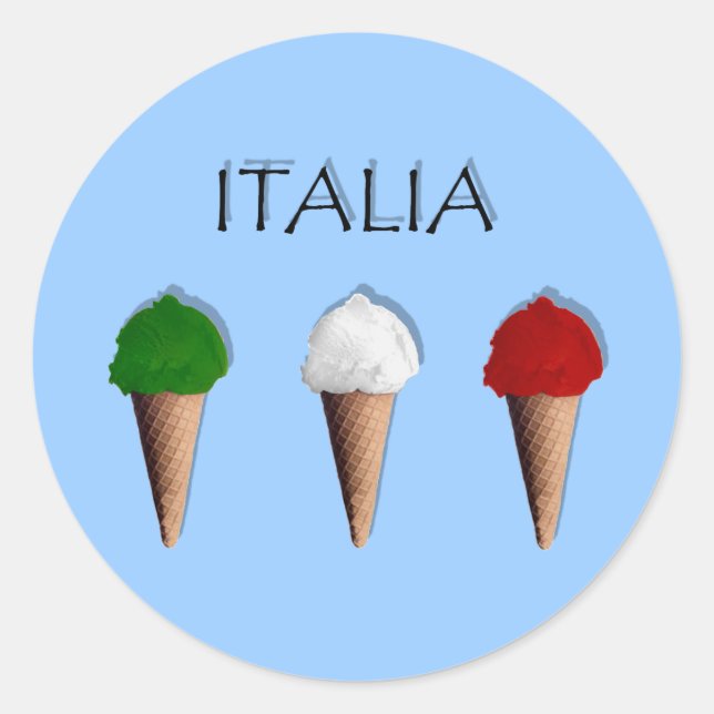 Italienische Eiscremeflagge Gelati Italia Runder Aufkleber (Vorderseite)