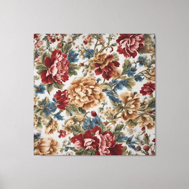 Italienische Elegante Rose Rot und Golden Leinwanddruck (Vorderseite)