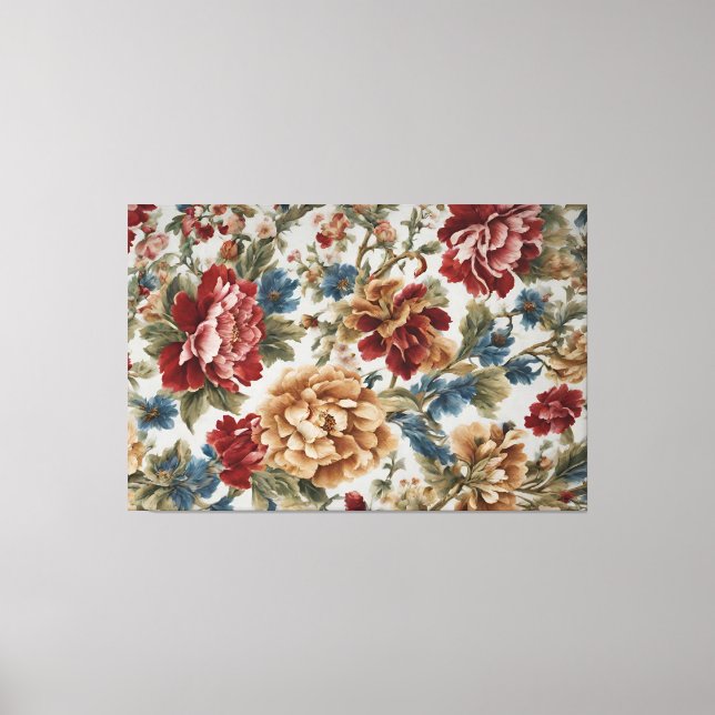 Italienische Elegante Rose Rot und Golden Leinwanddruck (Vorderseite)