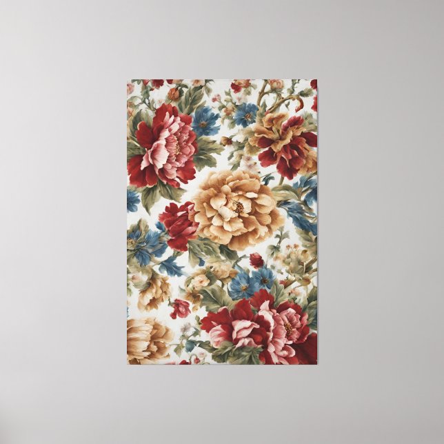 Italienische Elegante Rose Rot und Golden Leinwanddruck (Vorderseite)