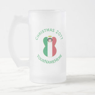 Italienische Engel-Flagge für Weihnachten Mattglas Bierglas