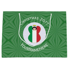 Italienische Engel-Weihnachtsfahne Personalisiert Große Geschenktüte