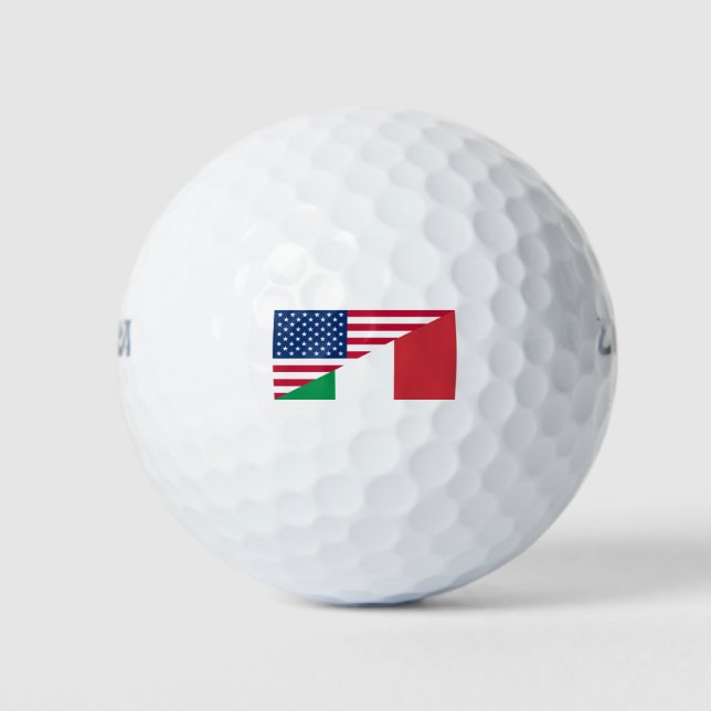 Italienische Fahne des amerikanischen Stolzes USA  Golfball (Vorderseite)