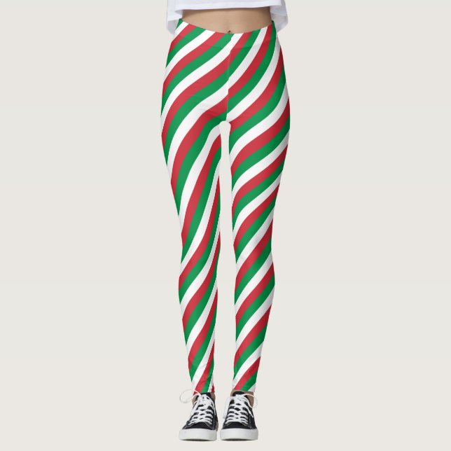 Italienische Fahne Streifen Leggings (Vorderseite)
