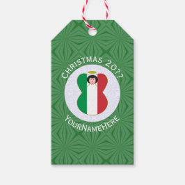 Italienische Fahne Weihnachtsgel Personalisiert Geschenkanhänger