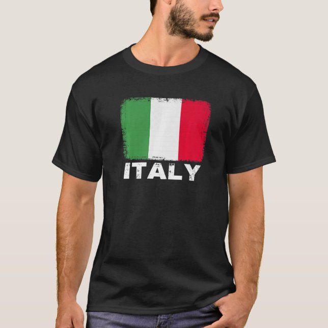 Italienische Fahne zur Unterstützung der Frauen in T-Shirt (Vorderseite)