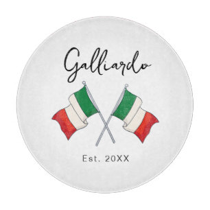 Italienische Familie Flaggenküche Koch Schneidebrett