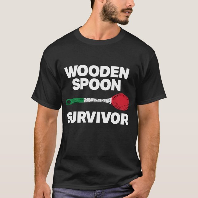 Italienische Familie - Funny Wooden Löffel Survivo T-Shirt (Vorderseite)