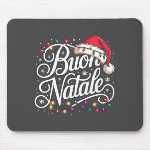 Italienische Familien-Weihnachtslichter Rote Mütze Mousepad