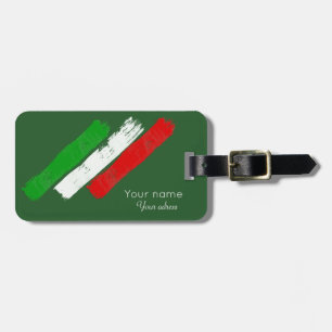 Italienische flag.brush Anschläge. Name .text. Gepäckanhänger