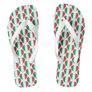 Italienische Flag Farben Herz Muster Patriotisch Flip Flops
