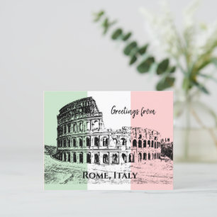 Italienische Flag Farben Kolosseum Design Postkart Postkarte